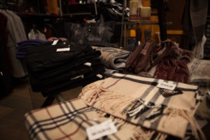 A table of men's accessories at Anthony's Fashion in Saskatoon, SK